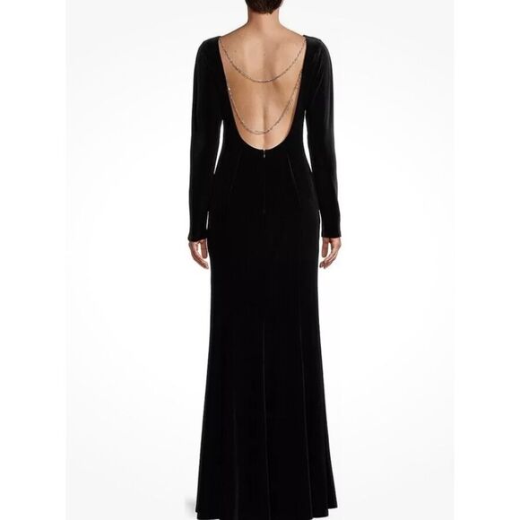 Donna Karan NY Jewel Low Back Velvet Gown in Purple, NWT, Size 10 - Picture 2 of 12